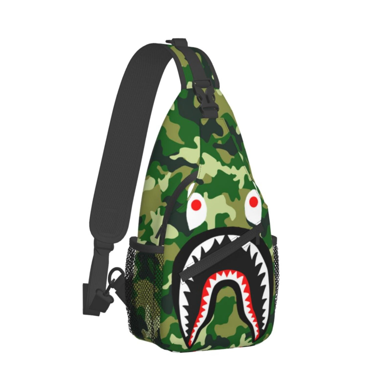 Bape Face Shark Crossbody Bag Casual Sling Backpack Chest