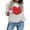 White Red, variant on ZAXARRA Womens Sweater Long Sleeve Round Neck Color Matching Heart Printed Knitwear Pullover Tops Casual Sweathirt Valentine's Day Gift for Girlfriend