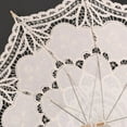 thumbnail image 5 of Vintage Handmade Ivory Lace Parasol Umbrella Wedding Bridal 31 Inch Adult Size, 5 of 7