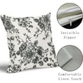 thumbnail image 4 of Blue Floral Pillow Covers 18x18 Inch Vintage Flower Blue White Decorative Throw Pillow Covers Set of 2 Chinoiserie Pillowcases Cotton Linen Square Cushion Covers For Couch Bed Sofa Chair Car Decor, 4 of 6