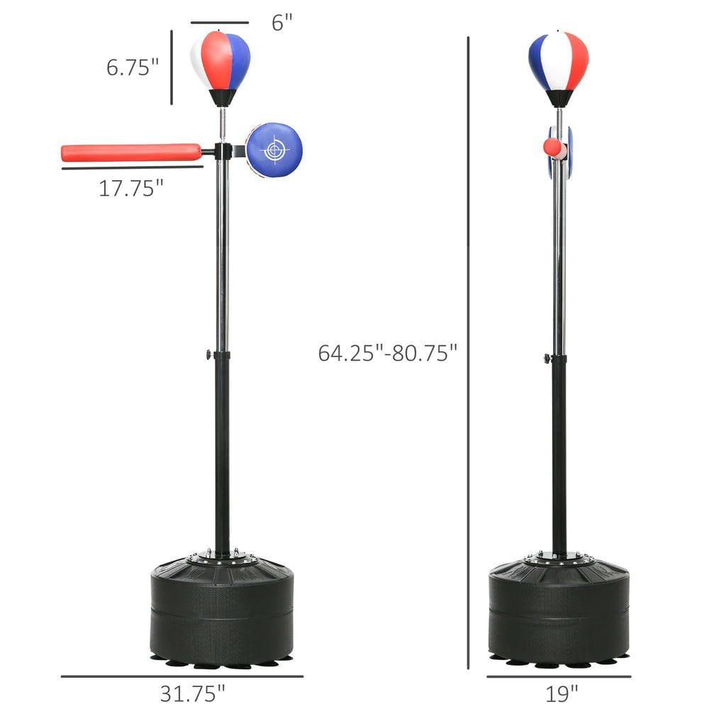 Resenkos Free-Standing Multi-Target Punching Bag with Reaction Bar, Adjustable 64-81" - Multi