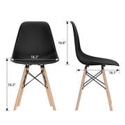 Furmax Modern Dining Chair Set of 4 Mid Century DSW Shell Chair for Kitchen, Dining, Bedroom, Living Room,Black