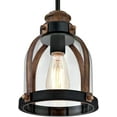 thumbnail image 2 of Westinghouse Cindy Mini Pendant Oil Rubbed Bronze Finish with Barnwood Accents Clear Seeded Glass, 2 of 7