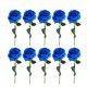 thumbnail image 1 of 10 piezas de flores artificiales de seda para decoración del hogar, bodas, fiestas y festivales (azul), 1 of 5