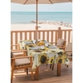 thumbnail image 2 of Outdoor Tablecloth with Umbrella Hole for Patio/Picnic/Party/Camping, Vintage Yellow Spring Sunflower Waterproof Table Cloth Rectangle Table Cover Washable, Vintage Botanical Farm Beige (52"x 70"), 2 of 8