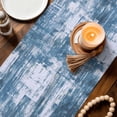 thumbnail image 3 of Modern Blue Table Runner 90 Inches, Vintage Abstract Art Contemporary Bed Runner Dresser Scarves Tabletop for Indoor Outdoor Parties/Ceremony/Banquet, 13" x 90", 3 of 8