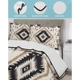 thumbnail image 4 of Quilts Twin Size, Boho Black Brown Soft Comforter Bedding Set for Bed, Retro Geometric Southwestern Ethnic Lightweight Quilted Bedspread with Pillow Cover(2 Pieces) for All Season, 68x86 Inch, 4 of 6