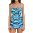 thumbnail image 1 of Charmo Womens Retro Tankini Sets Flowy Two Piece Bath Suits Tummy Control Swimwear with Bottoms, 1 of 5