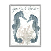 Stupell Industries You Me The Sea Phrase Soft Aquatic Seahorses, 16 x 20, Design by Lucille Price