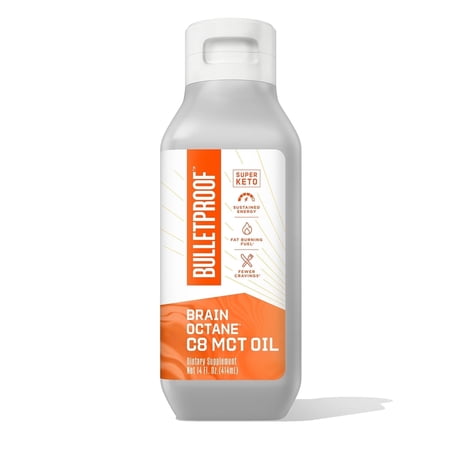 Bulletproof Brain Octane Oil Made with C8 Oil  14 Ounces  MCT Oil Keto Supplement for Sustained Energy
