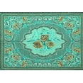 thumbnail image 1 of Ahgly Company Indoor Rectangle Medallion Turquoise Blue French Area Rugs, 7' x 9', 1 of 4