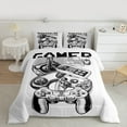 thumbnail image 2 of Manfei Gaming King Size Comforter Sets,Teen Video Game Bedding Comforter Set,White Black Gamepad Bedding Set For Boys Girls,Super Cozy Bedroom Decoration Reversible,3pcs, 2 of 8