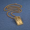 thumbnail image 3 of TEAMER Skeleton Tarot Card Necklace Stainless Steel Amulet Marigold Tarot Card Major Arcana Necklaces for Women Men, 3 of 4