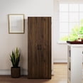 thumbnail image 2 of Mainstays 60" 2 Door Storage Cabinet, Walnut, 2 of 16