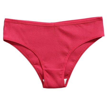 FAIWAD Womens Low Waist Seamless Panty Elastic Waist Ribbed Cotton Crotch Breathable Briefs