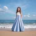 thumbnail image 2 of Tfken Soft Dresses Girls Comfy Holiday Travel Girls Tutu Dresses A Line Party Fashion Comfortable Bowknot Tie Children Cute Clothes Size 6-8 Years, 2 of 4
