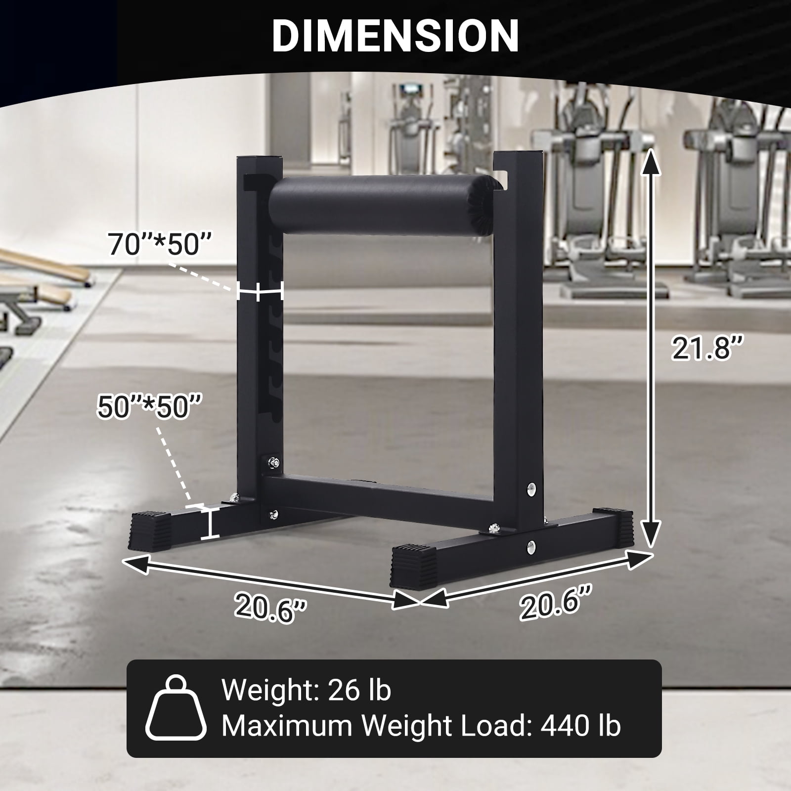 COZONY Bulgarian Split Squat Stand, Heavy Duty Steel Single Leg Squat Machine with 6 Height Adjustments, 350 lb Capacity for Home Gym,Upgraded black model