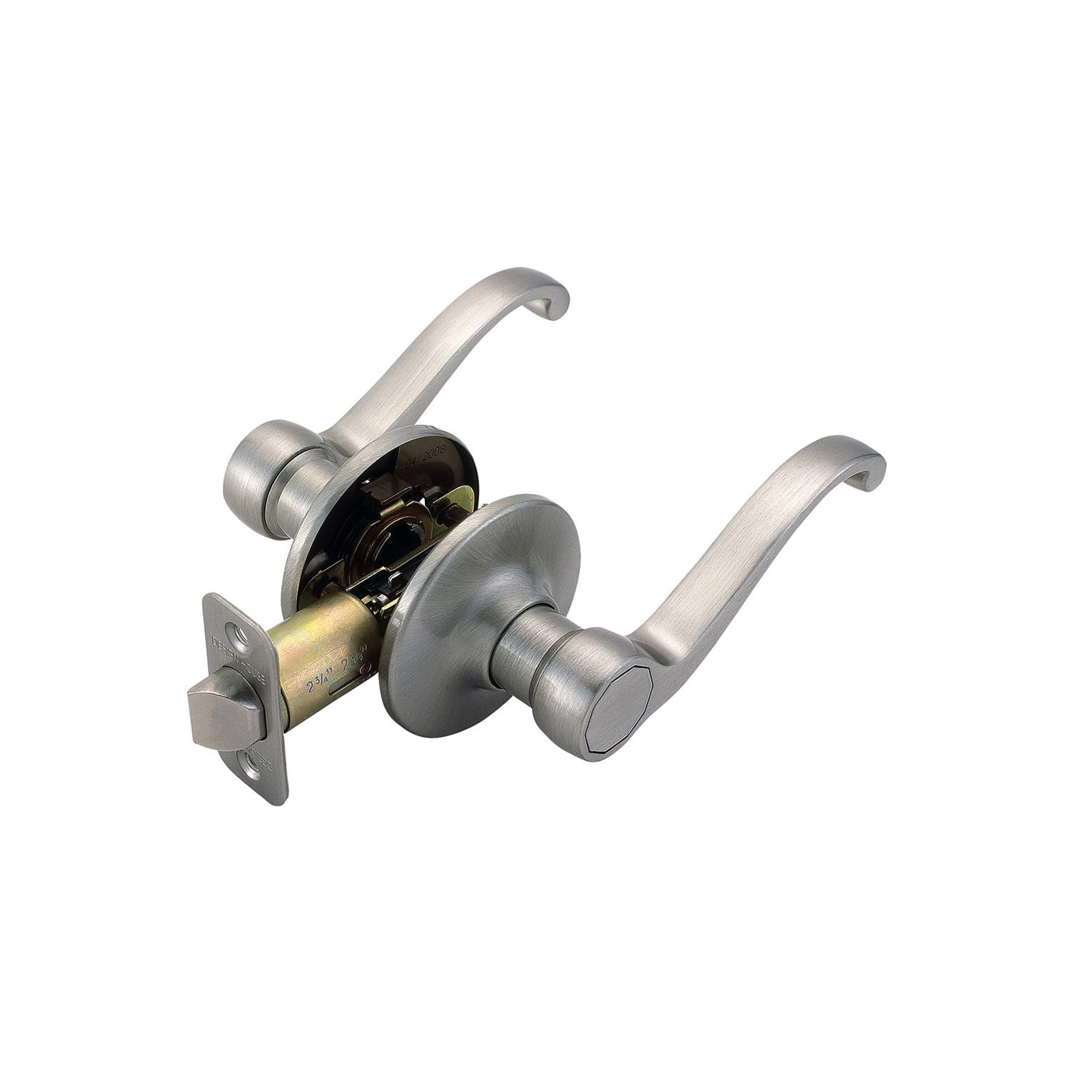 Design House 8-Pack Scroll Passage 2-Way Latch Interior Hall and Closet Door Lever, Satin Nickel