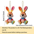 thumbnail image 2 of Creatine 2D Plane Cute Easter Colored Rabbit Wooden Pendant Knitted Rabbit Pendant Easter Party Of 16 Of 32 Applied To Decorate Your Garden With A Different Festive, 2 of 6
