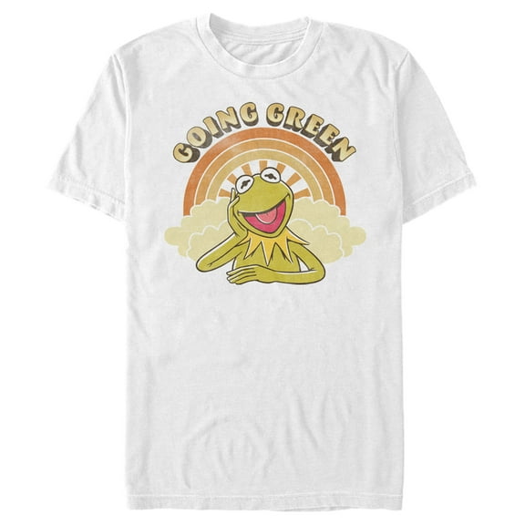 Men's The Muppets Kermit Retro Green Graphic Tee White Large