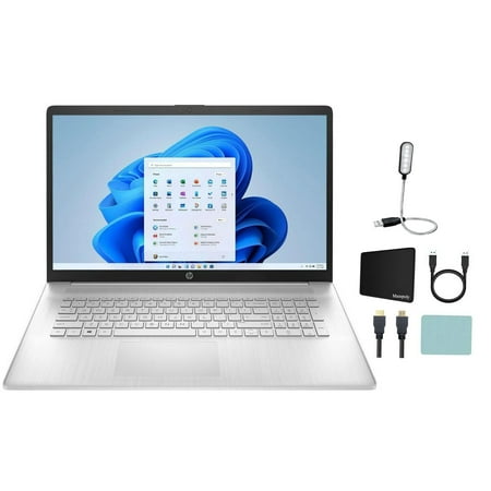 HP 15.6" Screen FHD Laptop, Intel Core i5-1135G7 4-Core(Up to 4.2GHz), 12GB RAM, 256GB SSD, WiFi, Bluetooth, Iris Xe Graphics, Natural Silver, Windows 11 Home + Mazepoly Accessories