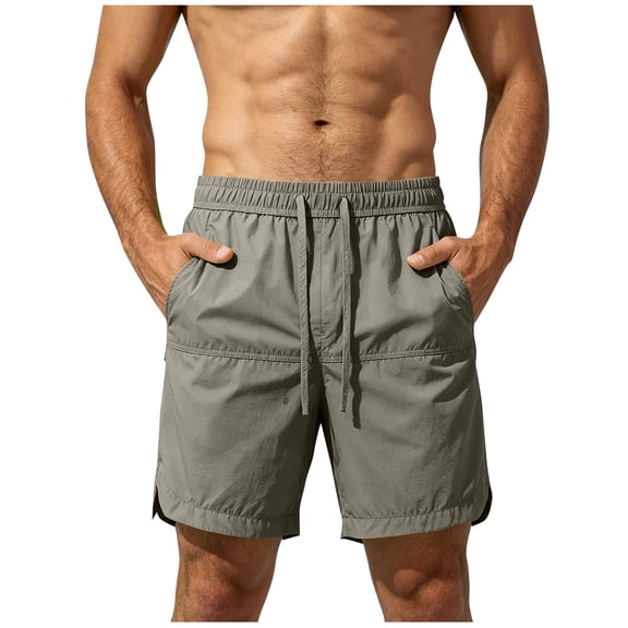 USNSM (S-5XL) Men's Plus Size Swim Trunks Board Shorts Quick Dry Bathing Suits with Mesh Lining Pockets 7 Inch Inseam Beach Pants Green M