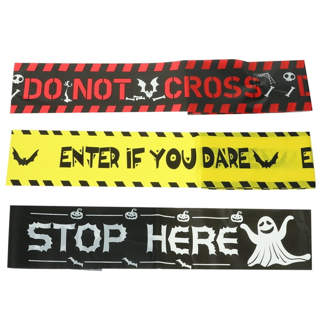 3pcs Halloween Warning Tapes Halloween Warning Lines Halloween Caution Tapes Random Style