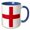 Blue, variant on Flag of England - English Red St Georges Cross on white - United Kingdom British UK Great Britain 11oz Two-Tone Mug
