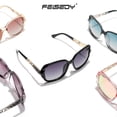 thumbnail image 3 of Gafas de sol FEISEDY polarizadas para mujer con montura cuadrada brillante B2289, 3 of 9