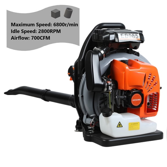 Backpack Gas Powered Leaf Blower, Commercial 2.3kW 700CFM 65CC 3HP 2-Stroke Powerful Lightweight Gasoline Grass Lawn Blower 1.7L Fuel Tank for Yard Lawn Care, Snow Removal