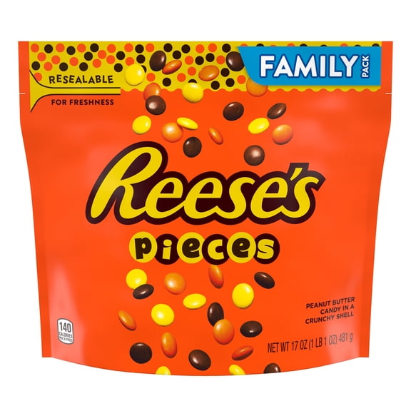 Reese's Pieces Peanut Butter in a Crunchy Shell Candy Bag, 17 oz