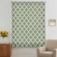 thumbnail image 3 of Green Morocco Sheer Curtains 45 Inches Long, Boho Farmhouse Abstract Geometric Simple Light Filering Curtains, Breathable Simi Curtain Privacy Drapes for Kitchen Bathroom Small Window Treatment, 3 of 9