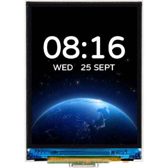 2inch ESP32-S3 Display Development Board, 240x320, IPS, 262K Color, 32-Bit LX7 2-Core Processor, Up to 240MHz Frequency, Support WiFi&BT, Compatible with OV5640 5MP Camera Module(Included)