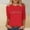 Red, variant on Qulqfy 3/4 Length Sleeve Womens T Shirts Scoop Neck Loose-Fitting Causal Tunic Dressy Raglan Basics Vacation Spring Tops for Women L