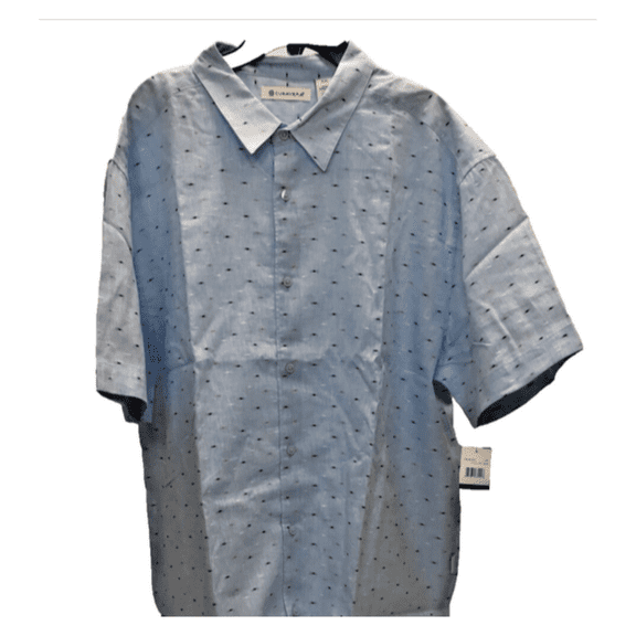 Cubavera Men's Standard Short Sleeve L/C Dobby Shirt, Little Boy Blue, S