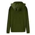 thumbnail image 5 of Womens Hoodies Casual Solid Color Round Neck Long Sleeved Pullover Hooded Top Loose Hooded Sweatshirts, 5 of 5