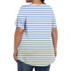 thumbnail image 3 of Tamaño Más Manga Corta Tops para las Mujeres Impreso Manga Corta Sólida Redonda Cuello Plegado Blusa, Poliéster Más Tamaño Superior, Lavado a Mano, 3 of 6