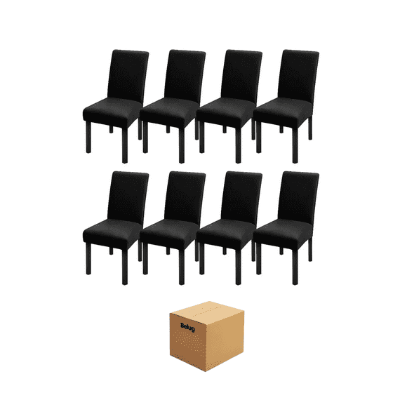 8 Fundas Lisas Elásticas Protectoras Para Silla De Comedor Belug Chocolate