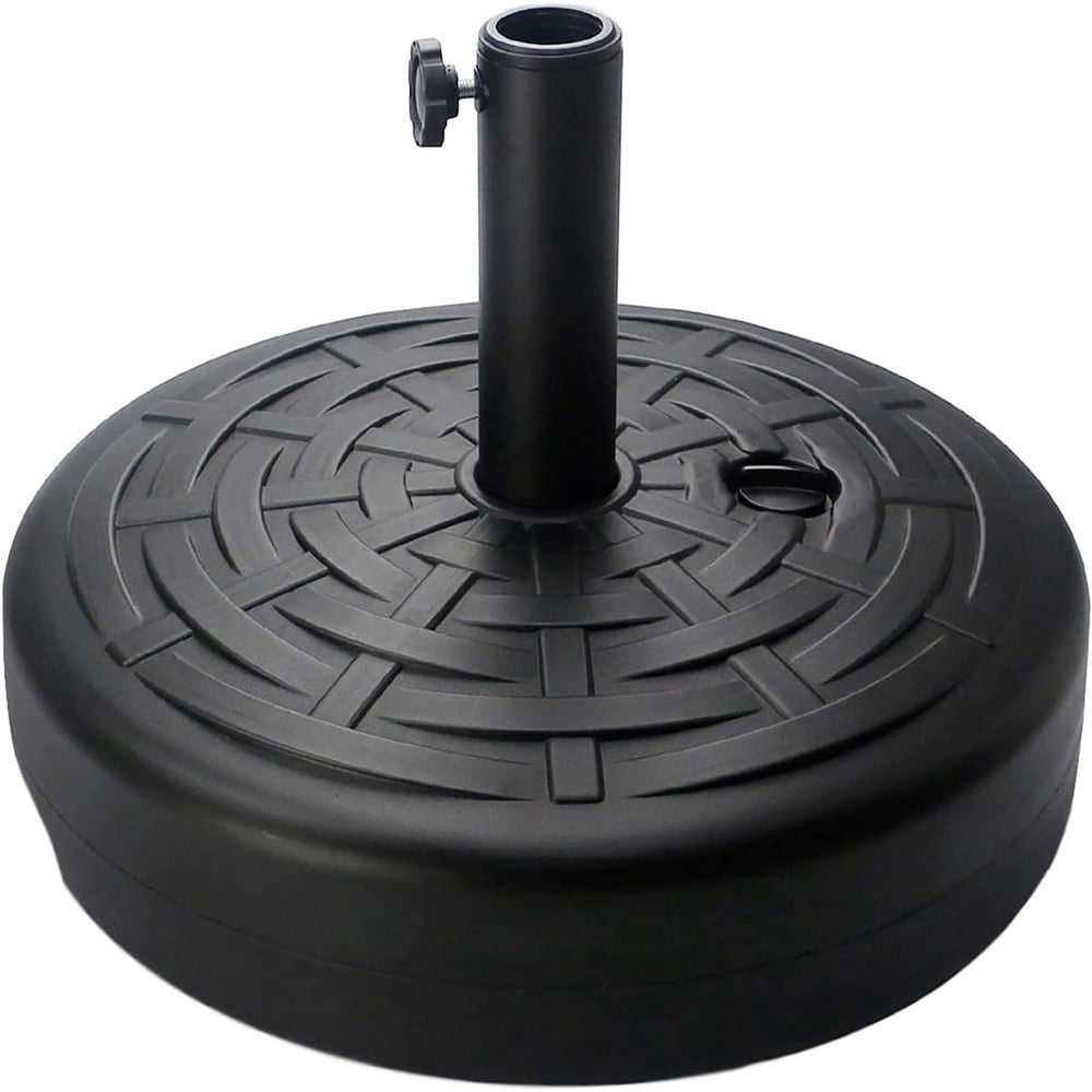 18" Round Umbrella Base Stand Market for Outdoor Patio Lawn Garden, Powder Coated, Heavy Duty, Black