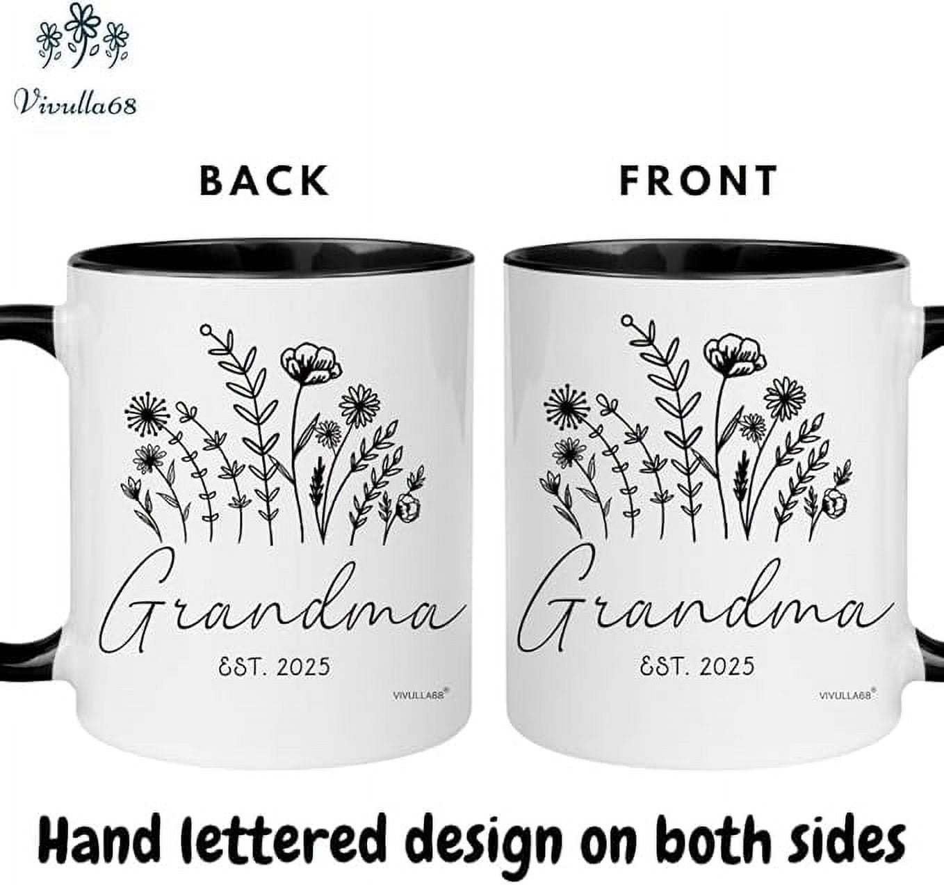 New Grandparents Gifts First Time 2025 - Pregnancy Announcement For Grandparents Mug Set - Promoted To Grandparents Grandma And Grandpa 2025 Mugs - Grandparents Baby Announcement Gifts Est 2025 Cups
