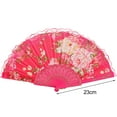 thumbnail image 6 of Kripyery Vintage Lace Folding Fan Peony Flower Pattern Portable Handheld Chinese Dance Fan Summer Hand for Dance Photography And Events, 6 of 8