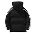 thumbnail image 3 of ZCFZJW Men's Down Jackets Winter Heavyweight Drawstring Hooded Puffer Jacket Solid Zipper Coat Quilted Lined Oversized Long Sleeve Padded Jacket with Pockets Black XL, 3 of 3