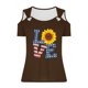 thumbnail image 2 of Tops de Hombro Frío para las Mujeres Día de la Independencia Impreso Fuera Del Hombro Blusa con Cuello en V, Fuera Del Hombro de las Mujeres, 2 of 4
