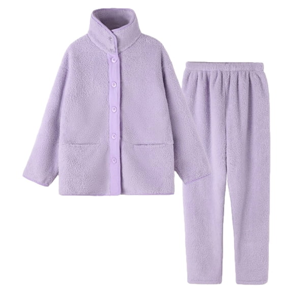Fluffy Pajamas for Women Long Sleeve Zip Up Jackets Pants Set Womens Cozy Loungewear Set Winter Women Pajama Sets