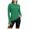 thumbnail image 5 of ManxiVoo Womens Fall Workout Hooded Top with Thumb Holes for Yoga Training Running and Gym Activities XXL Size Green, 5 of 7