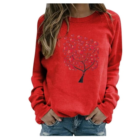 

koaiezne Long Blouse Casual Tops Sleeve Shirt O-Neck Printing Women Pullover Women s Blouse Long Sleeve Shirt Scrub Ladies V Neck Swing Top