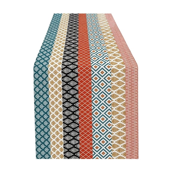 PBAZIH Bohemian Geometric Linen Table Runner Multifunctional Table Decor for Dining, Parties, Weddings, and Events Stain Resistant and Washable Imitation Linen