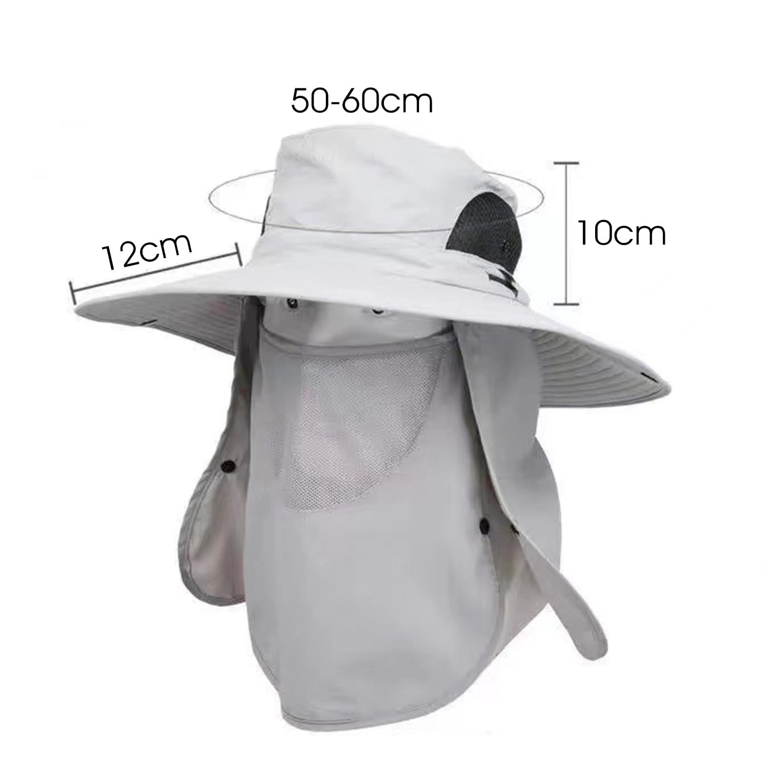 Cheers.US Fishing Hat for Men %26 Women, Outdoor UV Sun Protection Wide  Brim Hat with Face Cover %26 Neck Flap 