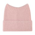 thumbnail image 2 of Cute Cat Ear Beanie Hat for Women and Teens, Soft Cable Knit Winter Hat, Warm Knitted Cap for Skiing, Snowboarding, Travel and Casual Outings - Pink, 2 of 6