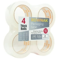 ROWNAK Clear Heavy Duty Packaging Tape- 4 Rolls - 2.0 In Wide x 60 Yards Roll, 3.2mil Thick
